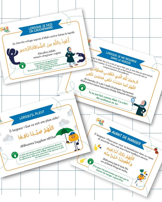 kit de cartes de douas pour enfants musulmans
