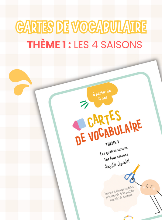 Cartes de vocabulaire-THÈME 1 : LES 4 SAISONS