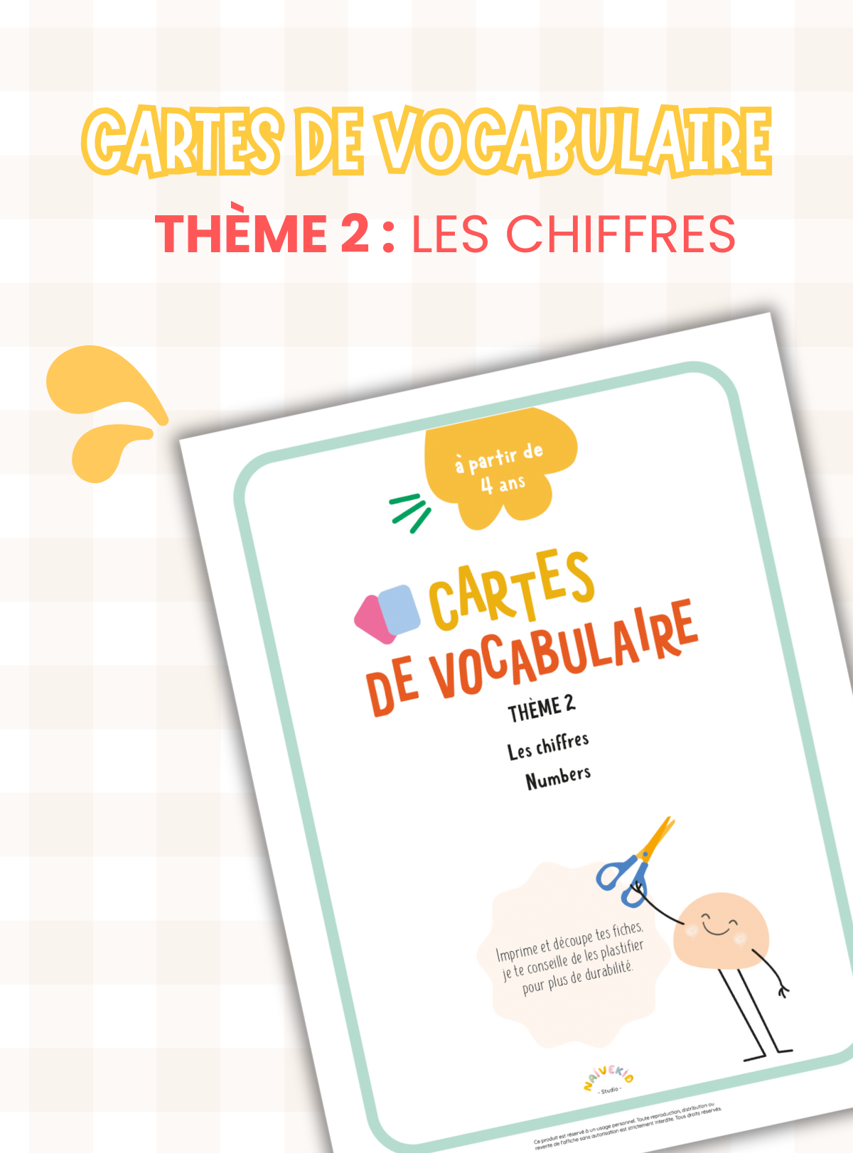 Cartes de vocabulaire-THÈME 2 : LES CHIFFRES