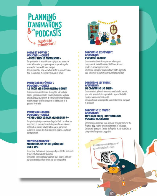 Planning Youtube : activité du ramadan 2026